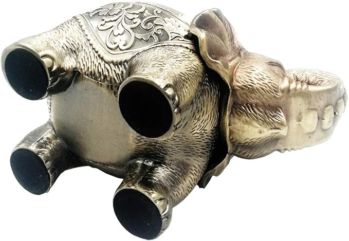Hourwof Metal Elephant Incense Holder,Vintage Cone Coil Incense Burner with Lid,Ash Catcher,Aromatherapy Ornament Home Office Decor,Bronze