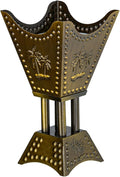 Decorative Palm Tree Incense Burner, Gold Metal Design (Bronze-WF012)