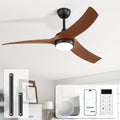 Sofucor 52 Inch Smart Ceiling Fan, Works with App/Alexa/Google, Outdoor Ceiling Fan with Lights Remote Control, Dimmable Airflow 6000CFM ABS 3 Blades Reversible DC Motor for Living Room Bedroom Patio
