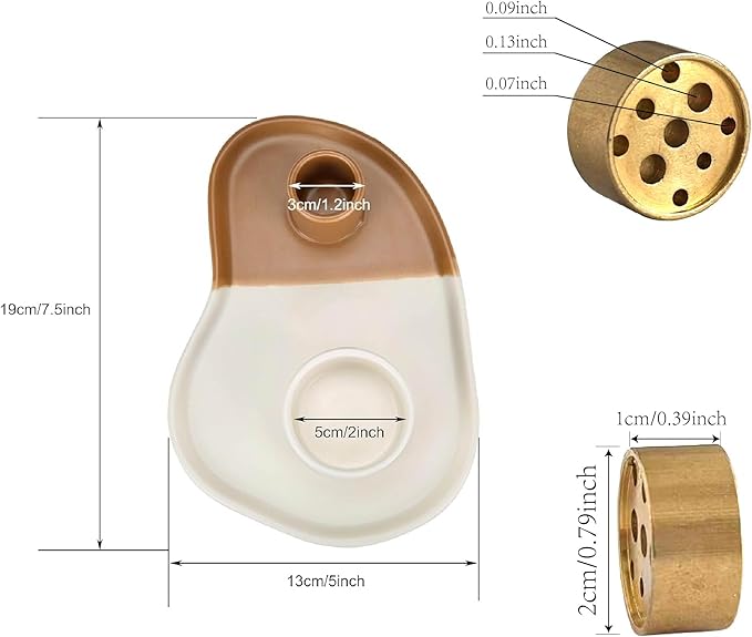 Ceramic 4 in 1 Incense Holder, Palo Santo Holder, Palo Santo Burner, Incense Stick Holder, Sage Holder for Smudging, Smudge Stick Holder, Palo Santo Holder for Zen Decor
