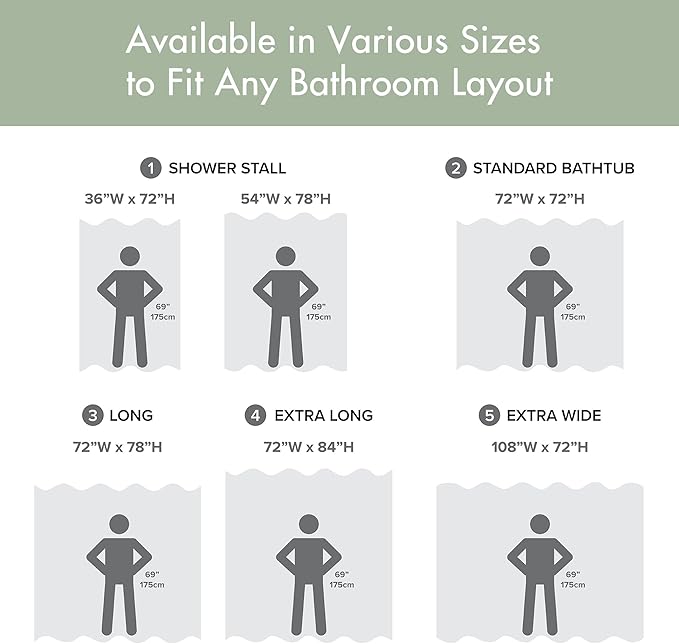 Madison Park Shower Curtain Spa Waffle Weave Long Shower Curtain for Bathroom 3M Scotchgard Moisture Management, Spa Quality Modern Shower Curtains for Bathroom, Long 72x78 Sage Green