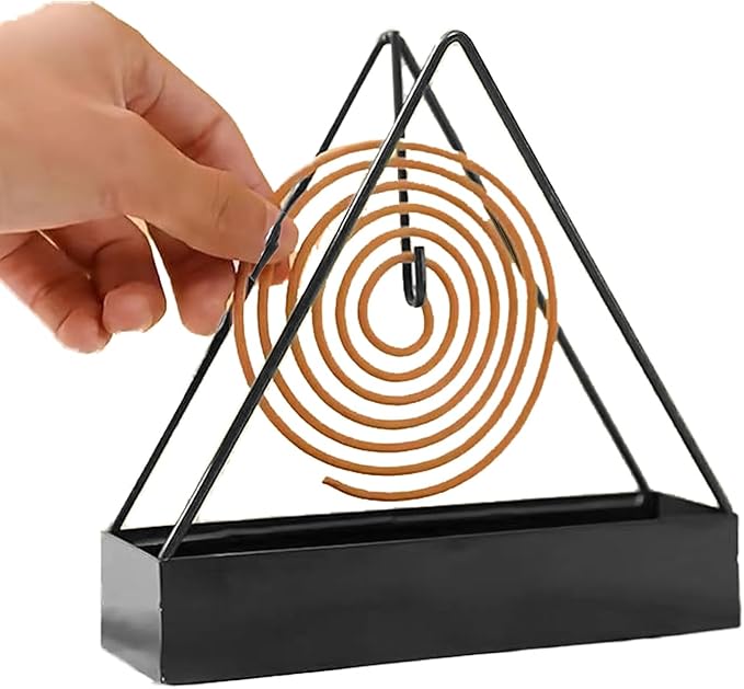 Designer Portable Iron Mosquito Coil Holder with Handle - Fireproof Material Incense Holder