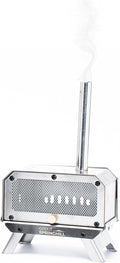 Incense Burner & Mini Portable Stove - Compact Foldable with Detachable Ash Catcher, 3.9x2.4x6.5 Inch Stainless Steel, Silver