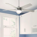 Hunter 52" Anisten Indoor Ceiling Fan, Light, Pull Chain, Brushed Nickel | WhisperWind whisper-quiet motor, DuraLight lens, and 3" downrod support bedrooms, offices, and great rooms year-round.