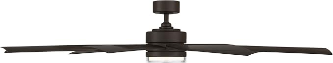 Wynd XL Smart Indoor and Outdoor 9-Blade Ceiling Fan 72in Bronze with 2700K LED Light Kit and Remote Control worksworks with Alexa and iOS or Android App