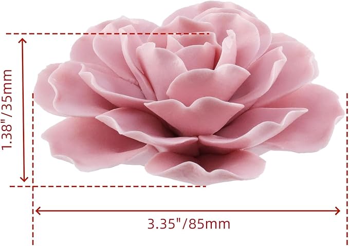Bitray Pink Incense Holder 3.35" Dia Burner Holder Ceramic Flower Incense Sticks Holder for Yoga Studio