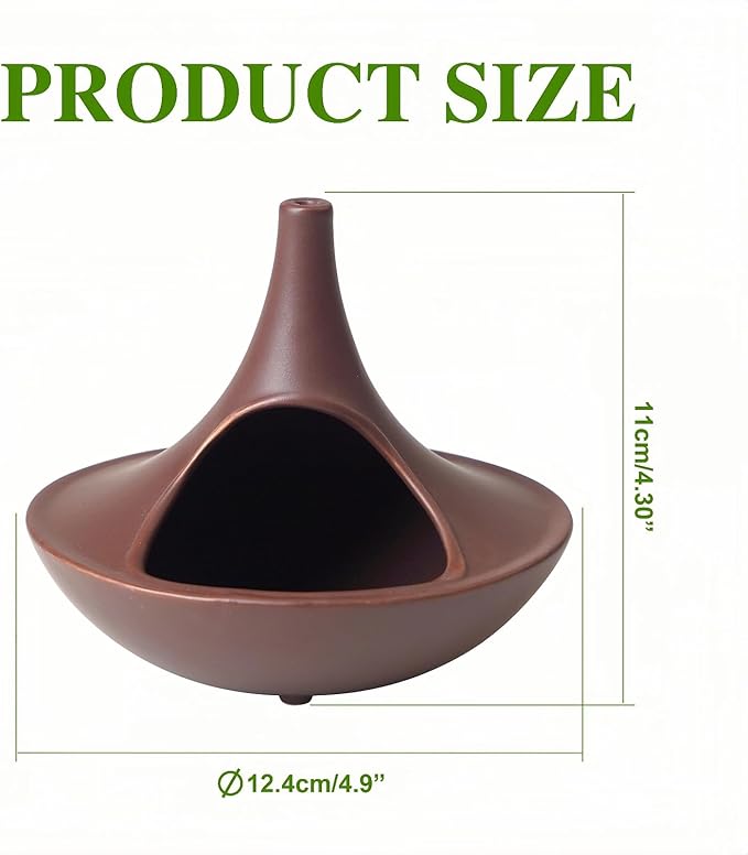 3 in 1 Incense Holder for Palo Santo Sticks Sage Bundles Cone Incense, Handcrafted Ceramic Incense Burner Holder Ash Catcher with Chimney, Smudge Bowl for Yoga Meditation Home Decor (Chimney Red)