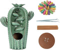 Backflow Incense Burner Holder Cactus Waterfall Home Decor Porcelain with Incense Cone Sticks Holder Incense Sticks Backflow Incense Cones Mat Tweezer Gift Set (3)