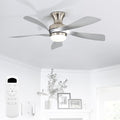 Sofucor 42 Inch Low Profile Ceiling Fan with Light, Flush Mount Outdoor Ceiling Fan with Remote for Farmhouse Bedroom Living Room Patio, Dimmable LED High Airflow Quiet Reversible DC Motor