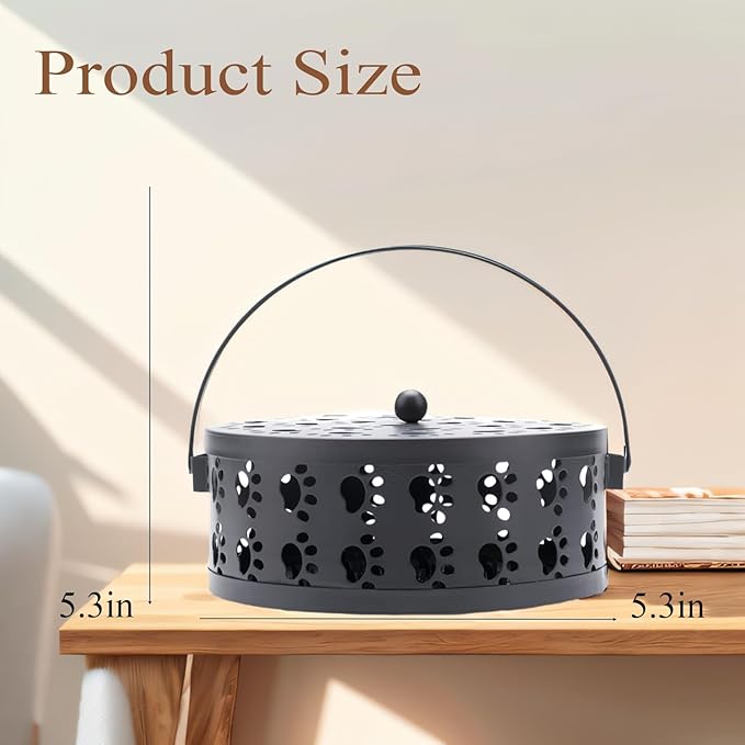 Generic Cute Cat's Claw Mosquito Coil Holder with Handle Metal Fireproof Mosquito Coils Burner Outdoor Camping Use, Black