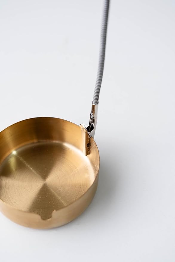 Modern Incense Holder with Flexible Metal Stand, Silver Ash Collector Base, Minimalist Design for Home Meditation and Aromatherapy.