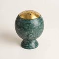 Natural Marble Incense Burner - 4.2” Multi-Purpose Holder with Brass Accents, for Cones/Coils/Sticks, Home Decor & Relaxation (Green)