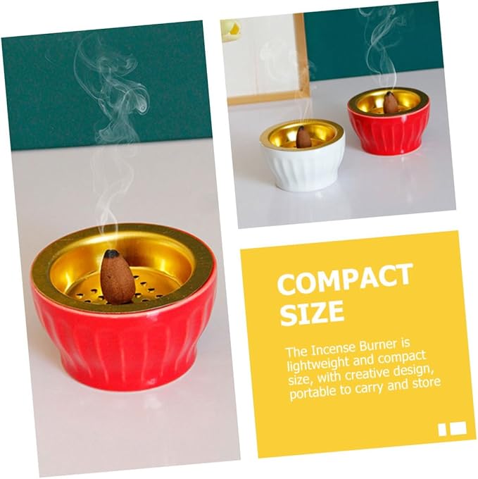 Zerodeko Decorative Incense Burner Censer Lightweight and Compact Incense Holder for Home Yoga Meditation and Office Use Retro Stove Elegant