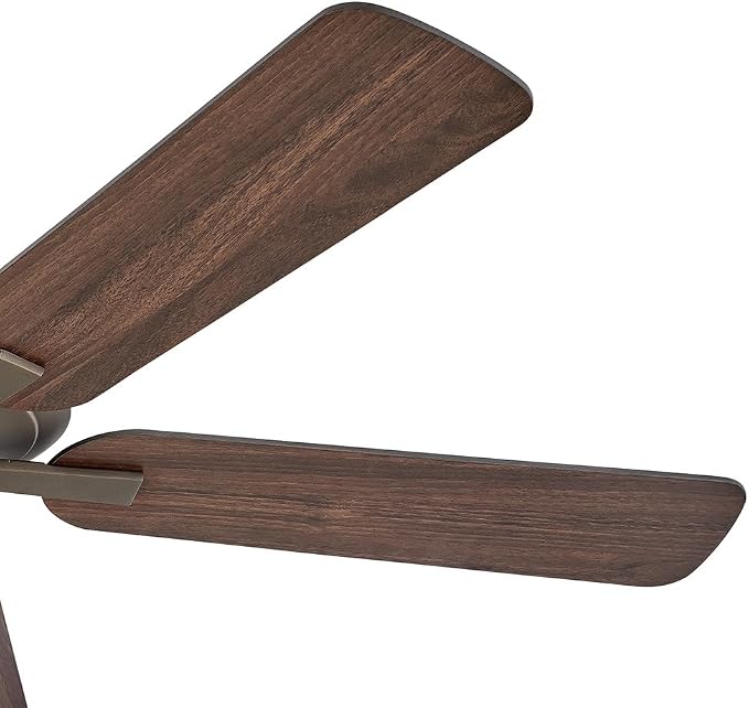 Hinkley Metro 52" Indoor/Outdoor Dual Mount Ceiling Fan, Flush Mount or Suspended by 4.5" Down Rod, Reversible Wooden Fan Blades, Metallic Matte Bronze, Remote Sold Separately