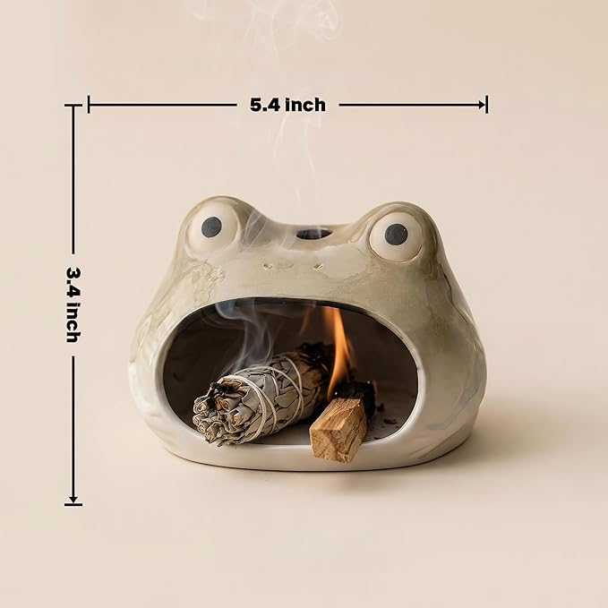 Handmade Ceramic Palo Santo Holder – Suitable for Burning Sage & Palo Santo - Mini Chimenea-Style Burner, an Incense Burner for Spiritual Meditation, Yoga or Home Decoration