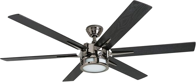 Honeywell Ceiling Fans with Lights, Kaliza LED Indoor Fan w/ 6 Blades, 56 Inch, Gun Metal - Smart Remote-Controlled Fan with Quiet Motor for Home and Bedroom