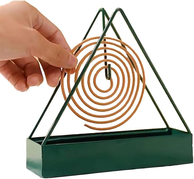 Designer Portable Iron Mosquito Coil Holder with Handle - Fireproof Material Incense Holder