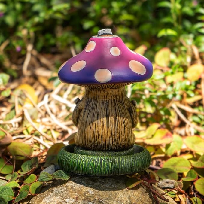 Pacific Giftware Mushroom Gnome Backflow Incense Burner – Relaxing Mushroom Gnome Handcrafted Decorative Piece for Home and Garden - Relaxation and Meditation