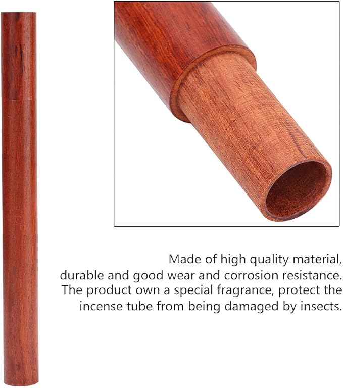 Wooden Incense Stick Holder, Rosewood Incense Tube Incense Stick Holder Incense Stick Storage Container Fragrant Stick Container Buddhist Supply Home Decor (20g) (Rosewood 20g Incense Tube)