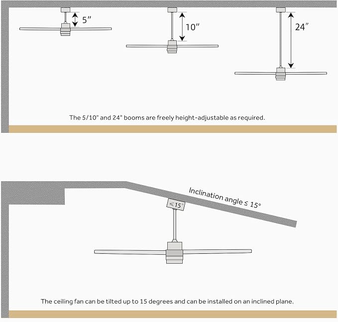 Sofucor Ceiling Fan without Lights, 60 Inch Modern Large Wood Ceiling Fan with Remote for Indoor Farmhouse Bedroom Living Room Outdoor Patio Porch, Reversible DC Motor