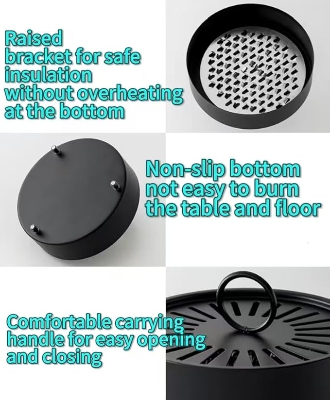 Mosquito Coil Holder with Anti-Scald Design, Stainless Steel, Pink/Black/Blue, for Home and Camping (Pink)