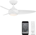 WAC F-094L-MW Loft 38" Outdoor Ceiling Fan with LED Lights and Remote, Matte White