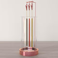 Incense Holder Ash Catcher - Upside Down Glass Incense Holder for Sticks, Reverse Inverted Anti Ash No Mess Insence-Stick Holder, Modern Metal Decorative Vertical Incense Burner, Rose Gold