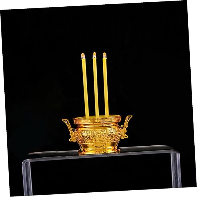 BESPORTBLE Electronic Incense Burner Insencens Burner Led Incense Stick Thai Candle Lamp Buddhist Electric Incense Stick Incense Holder Chinese Candle Light Plastic Shine Treasure Bowl