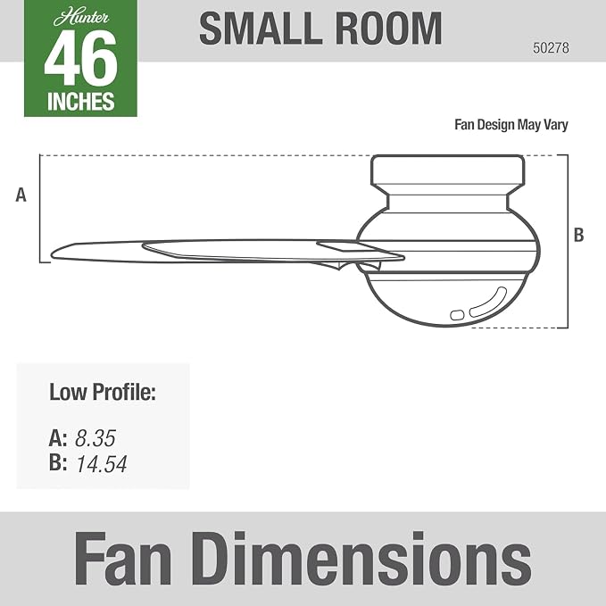 Hunter Anslee, Indoor, Ceiling Fan, with LED Light, 46 inch, Brushed Nickel