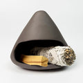 Handcrafted Palo Santo Burner Holder - Ceramic Incense Holder Burner- Palo Santo Chimney Smudge Bowl for Sage, Copal -Perfect Anxiety Relief Gift for Women, Zongzi Style, Black