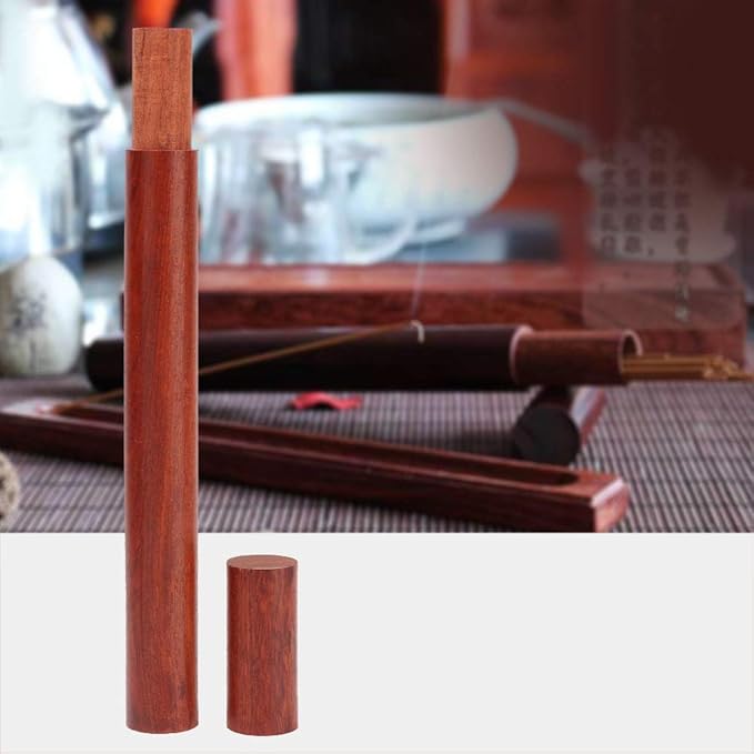 Wooden Incense Stick Holder, Rosewood Incense Tube Incense Stick Holder Incense Stick Storage Container Fragrant Stick Container Buddhist Supply Home Decor (20g) (Rosewood 20g Incense Tube)