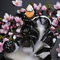 Waterfall Incense Burner, Lotus Backflow Incense Holder Ceramic Censer Cones Sticks Porcelain Holder with 60 Free Mixed Aromatherapy Cones