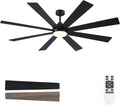BayDay Farmhouse Rustic Ceiling Fans with Lights and Remote, Bedroom Living Room Kitchen Fans Ceiling with Light Chandier (Black, 72 inch)