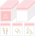 HOMEHIVE Travel Jewelry Bags, 20Pcs Clear Travel Jewelry Organizer, Portable Anti Tarnish Jewelry Storage Pouch Bag Gift for Women Girl, 20Pcs Pink Bags