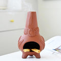 Palo Santo Holder, Ceramic Incense Burner for Wood Sticks, Sage, Cones,Mini Chimenea Palo Santo Burner with Ash Brush for Meditation Yoga Spa Room Decor