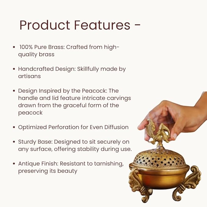 RITUALISTIC Sanchi Brass Loban LampDhoop HolderIncense Burner for Home and Office DaniPooja ItemsDhoop Batti StandSambrani HolderPooja Room DecorSanchi Loban Lamp Perfect Valentine's Day Gifts Items
