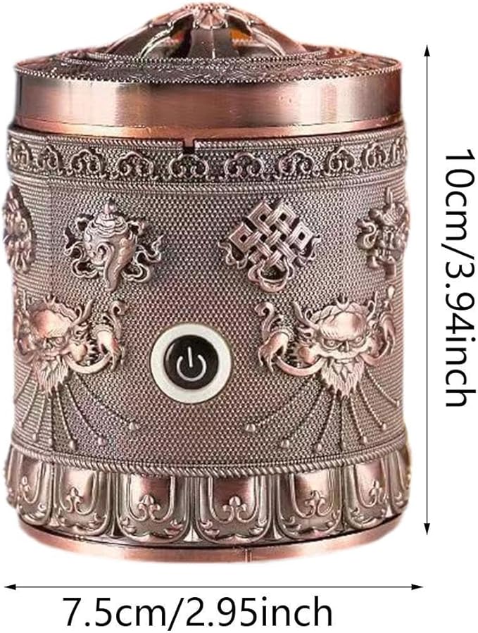 Generic Alloy Incense Burner Incense Holder Quick Heating Portable New Year Gift Decor Accessories Ornament for Bedroom Tea Table, Copper Red