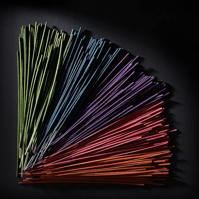 Hosley Aromatherapy 480 Pack Incense Sticks Lavender Eucalyptus Mint Sandalwood Sweet Pea Jasmine Tropical Mist Apple Cinnamon Fresh Bamboo Dragon's Blood Myrrh Lavender Lilac Hills Frankincense