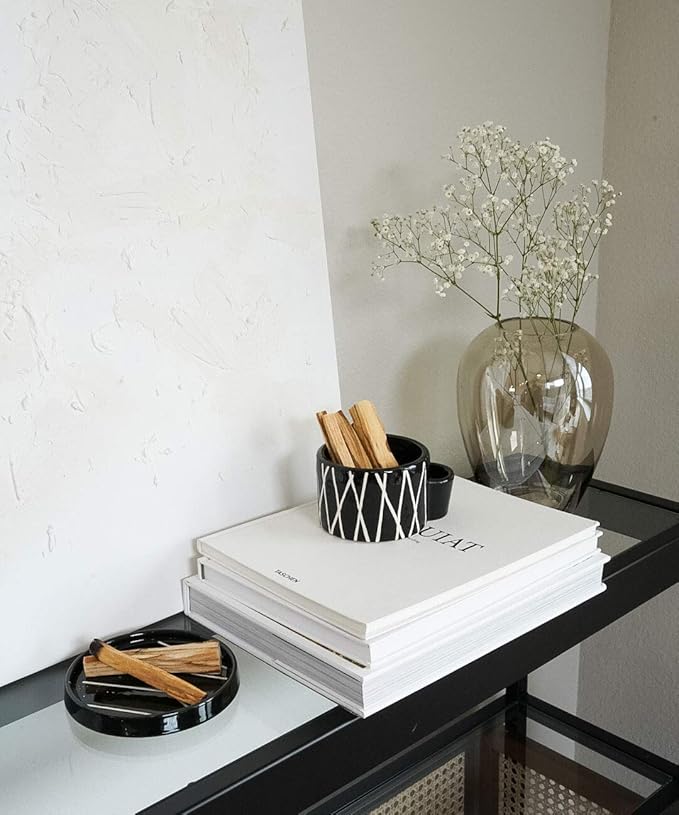 Bursera Onyx Ceramic Plate, Tree Planted with Every Order, Smudging Tray for Palo Santo, White Sage, Incense Burner and Jewelry Dish, Decorative Plate