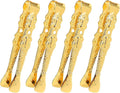 4 pcs Golden Incense Tongs, Vintage Charcoal Tongs with Floral Engraved Handle, Metal Incense Burner Clamp, Design Incense Clip (10.5CM)
