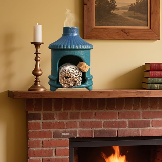 Palo Santo Holder Handmade Ceramic Burner, Mini Chimenea Incense Dish for Palo Santo Sticks, Sage Holder for Burning, Meditation Smudging Home Decor