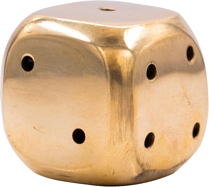 Brass Dice Shape Agarbatti Stand Incense Stick Holder Dice/Pasa Design Shape with Round Edges for Home Purifying Pooja Prayer Home Temple Mandir Office and Gifting (Dice Shape)