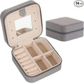 KElofoN Travel jewelry case Travel jewelry box Travel Jewelry Organizer Small Jewelry Organizer Box Gift for Girls Women with Mirror(Grey)