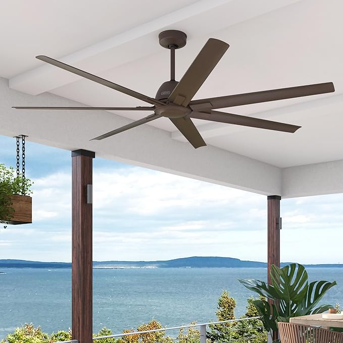 Hunter Downtown Indoor/Outdoor Ceiling Fan, Wall Control (Matte Bronze, 72 inch)