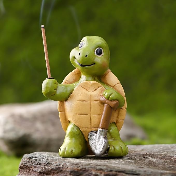 Turtle Incense Holder for Sticks and Incense Cone Holder, Mini Resin Turtle Figurines Incense Stick Holder, Cute Incense Burner for Yoga Meditation Home Office Decor,Turtles Gifts for Women (C)
