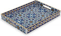 AGIOTA Coffee Table Trays for Living Room Serving Tray with Handles, Modern Large Tray for Ottoman Coffee Table