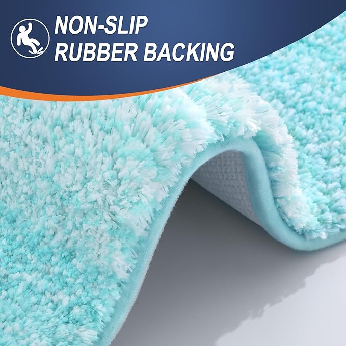 OLANLY Bathroom Rugs Mat 36x24, Extra Soft Absorbent Microfiber Bath Rugs, Rubber Backing, Quick Dry, Machine Washable Bath Mats for Bathroom Floor, Tub and Shower, Home Decor Accessories, Teal