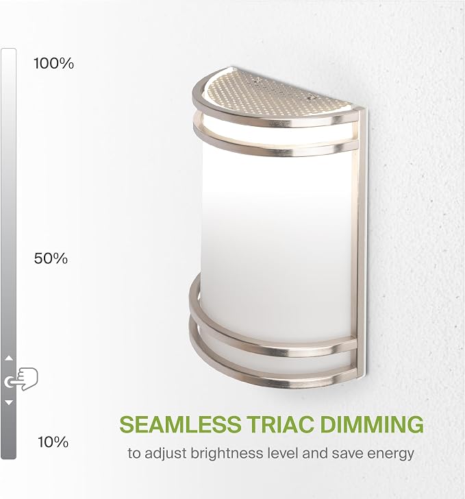 ASD Indoor LED Wall Sconce Lights - 8 Inch 15W Brushed Nickel Modern LED Wall Sconces Hardwired - ETL Dimmable 3000K 4000K 5000K Adjustable Sconce Light Fixture for Bedroom, Hallway, 4 Pack