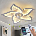 Dalouguan Flush Mount Ceiling Fan with Lights, 24" White Ceiling Fan with Light Remote Control, 6 Speeds 3 Light Color Low Profile Flush Mount Ceiling Fan for Kitchen Bedroom