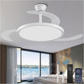 【Larger】48" Retractable Ceiling Fans with Lights, Fandelier Ceiling Fan with Light and Remote, Reversible, 3 CCT, Dimmable, Slim Modern Chandelier for Bedroom, Living Room, Dining Room (White)